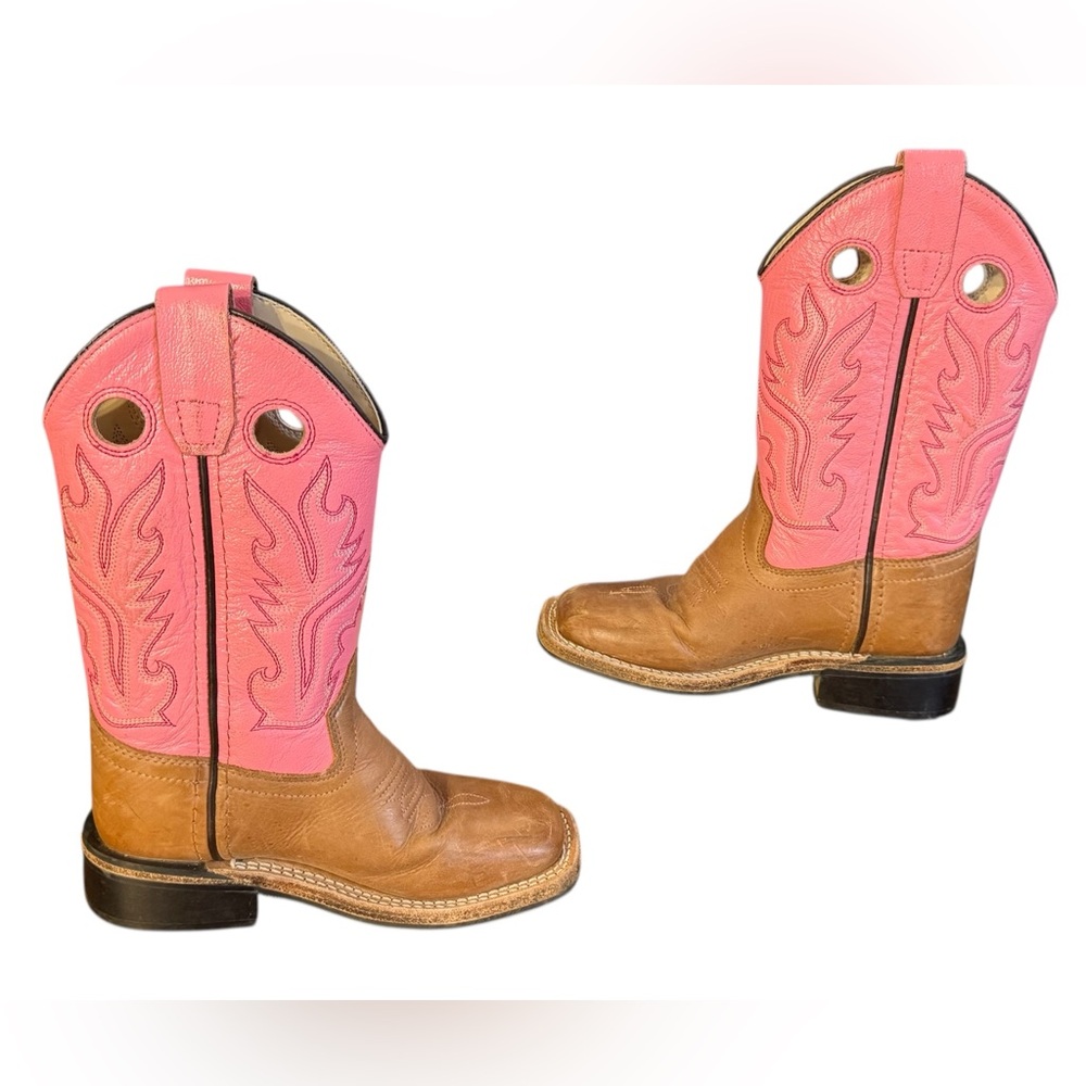 Old West Kids Boots - Pink and Brown Size 11 D - Picture 5 of 8